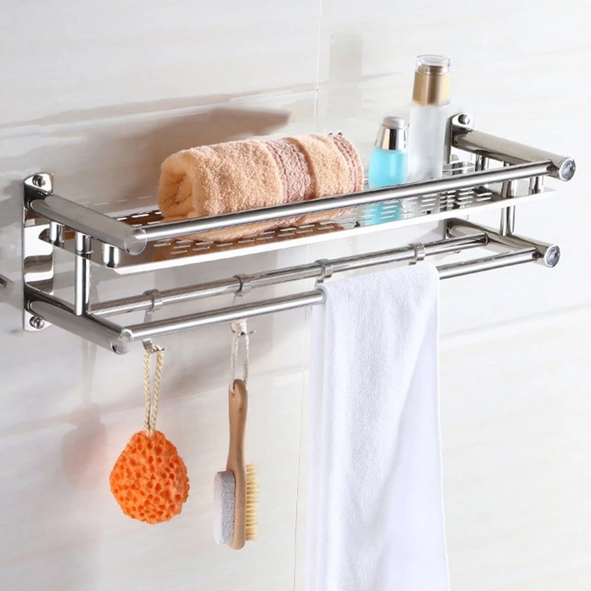 Organizador Banheiro Cozinha Porta Condimento Tempero Suporte Inox Toalha Utensilios Gancho Pendurar - 12