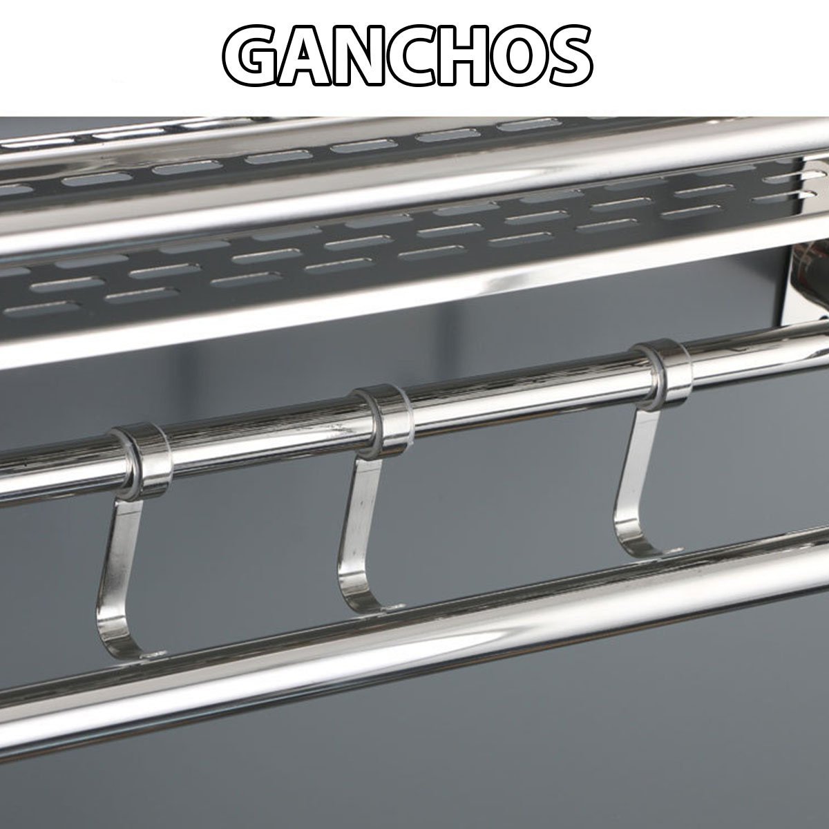 Organizador Banheiro Cozinha Porta Condimento Tempero Suporte Inox Toalha Utensilios Gancho Pendurar - 5