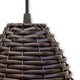 Kit 2 Pendente Junco Poptem Taça Tabaco Luminária Copo Lustre 22cm Sala - 4