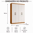 Ver imagem 4 de Conjunto Dois Armários Multiuso 4 Portas 12 Prateleiras Henn Margarida