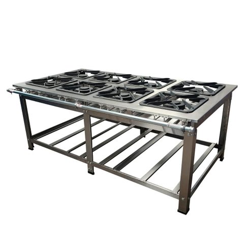 Fogão Industrial 8 Bocas Cefaz Linha Gold Inox 304 Baixa Pressão I304-cfzg-167