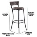 Ver imagem 3 de Kit 8 Banquetas Alta Forts Fibra UV Área de Piscina, Lanchonete, Restaurante, Edícula - Tabaco / Ma
