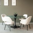 Ver imagem 4 de Mesa de Jantar Saarinen Redonda Tampo de Pedra, Mármore e Granito 1,50m Tatu Bola Móveis Nero Marqui