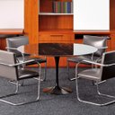 Ver imagem 6 de Mesa de Jantar Saarinen Redonda Tampo de Pedra, Mármore e Granito 1,50m Tatu Bola Móveis Nero Marqui
