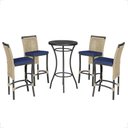 Ver imagem 1 de Mesa Bistro e 4 Banquetas Roma Preta Corda Náutica 10 Trama Original