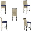 Ver imagem 5 de Mesa Bistro e 4 Banquetas Roma Preta Corda Náutica 10 Trama Original