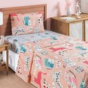 Ver imagem 1 de Jogo de Lençol Cama Solteiro 3 Peças Infantil Bouti Kids:gatinha