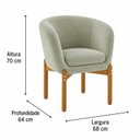 Ver imagem 3 de Poltrona Base Fixa Madeira Eucalipto Afrodite