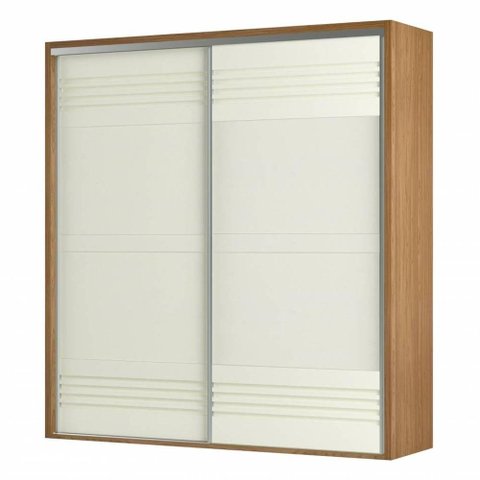 Roupeiro Menfis 2 Portas Cor Freijo Off White 223cm - 66695