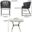 Ver imagem 2 de Mesa com 6 Cadeiras de Jantar Roma 120cm e Noronha em Alumínio Fendi Corda Náutica Estofado 11 Trama