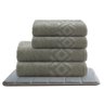 Jogo de Toalha de Banho Rosto e Tapete SuperSoft Camesa Oasis Cinza 5 peças 56.8679 67.8679 45.2867 - 1