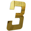Ver imagem 1 de Número 130mm Garbo Font - Ouro Espelhado - Metalmidia 3