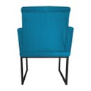 Ver imagem 3 de Poltrona Klara Suede Azul Turquesa Base Metálica Preta - Vallisa Decor