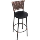 Ver imagem 3 de Kit Conjunto 3 Banquetas Altas em Aço Cor Preto Encosto com Junco Sintético P/ Balcão / Area Gourmet