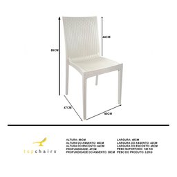 Cadeira Rattan Nude - Kit com 4 - 5