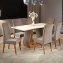 Ver imagem 1 de Mesa de Jantar 6 Lugares Corsa Mel/blonde/pérola - Viero Móveis