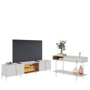 Ver imagem 1 de Rack Bancada Maggiore 2.4 com Aparador para Sala Sena Off White Matte Freijó - Colibri