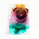 Ver imagem 1 de Quadro Pug Cachorro Cão Tinta Aquarela Canvas 30x40cm