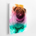 Ver imagem 2 de Quadro Pug Cachorro Cão Tinta Aquarela Canvas 30x40cm