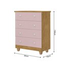 Ver imagem 6 de Conjunto Cômoda e Roupeiro Lara Nature Rose Infantil Quarto Completo Menina Moderno Criança