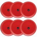Ver imagem 1 de Jogo de 6 Pratos Rasos Redondos 26cm Pratos de Plástico Vermelho Uz