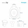 Assento Plástico Zip Branco para vaso Incepa - 4