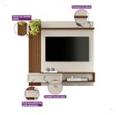 Ver imagem 4 de Painel Home Suspenso para Tv até 55 Polegadas Alvorada com 1 Nicho:amêndoa Titanio