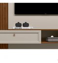 Ver imagem 6 de Painel Home Suspenso para Tv até 55 Polegadas Alvorada com 1 Nicho:amêndoa Titanio