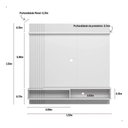 Ver imagem 2 de Painel Home Suspenso para Tv até 55 Polegadas Alvorada com 1 Nicho:amêndoa Titanio