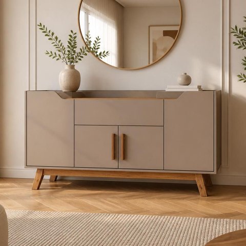 Aparador Buffet para Sala de Jantar 4 Portas 1 Gaveta 136cm Future B02 Fendi Freijó - Lyam Decor