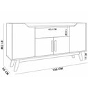 Ver imagem 6 de Aparador Buffet para Sala de Jantar 4 Portas 1 Gaveta 136cm Future B02 Fendi Freijó - Lyam Decor