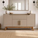 Ver imagem 4 de Aparador Buffet para Sala de Jantar 4 Portas 1 Gaveta 136cm Future B02 Fendi Freijó - Lyam Decor