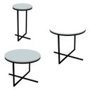 Ver imagem 2 de Conjunto 3 Mesas Redondas Estilo Industrial Volpi