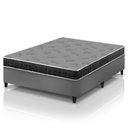 Ver imagem 1 de Cama Box Viúva Cinza + Colchão Espuma D20 Dupla Face Zidi Querubin 128x188x49cm