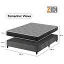 Ver imagem 4 de Cama Box Viúva Cinza + Colchão Espuma D20 Dupla Face Zidi Querubin 128x188x49cm