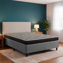 Ver imagem 2 de Cama Box Viúva Cinza + Colchão Espuma D20 Dupla Face Zidi Querubin 128x188x49cm