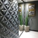 Ver imagem 1 de Kit 12 Placas 3D Parede Revestimento Alto Relevo Primavera Preta