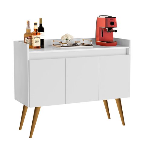 Buffet Gold 3 Portas Branco/mel Móveis Primus