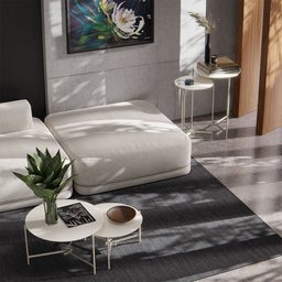 Jogo de Mesa de Centro Prisma Off White - EJ Móveis - 4