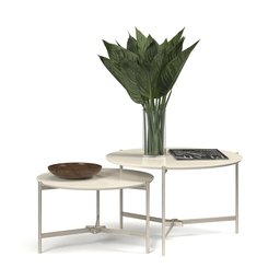 Jogo de Mesa de Centro Prisma Off White - EJ Móveis - 2