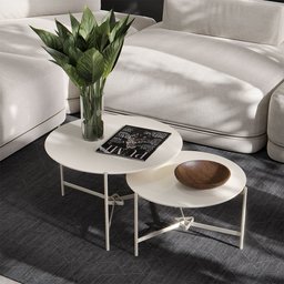 Jogo de Mesa de Centro Prisma Off White - EJ Móveis - 1
