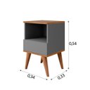 Ver imagem 4 de Kit Duas Mesas de Cabeceira Pé em Madeira - Pix - Cinza