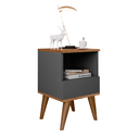 Ver imagem 3 de Kit Duas Mesas de Cabeceira Pé em Madeira - Pix - Cinza