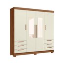 Ver imagem 3 de Guarda-roupa Casal Tibagi 4 Portas 6 Gavetas com Espelho Jatoba/areia - Pnr Móveis