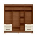 Ver imagem 4 de Guarda-roupa Casal Tibagi 4 Portas 6 Gavetas com Espelho Jatoba/areia - Pnr Móveis