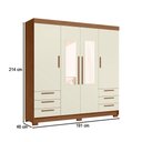 Ver imagem 5 de Guarda-roupa Casal Tibagi 4 Portas 6 Gavetas com Espelho Jatoba/areia - Pnr Móveis
