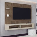 Ver imagem 1 de Painel Ripado para Tv até 65 Polegadas 183 X 109 Cm Estoril Mocaccino Off White - Clicklar