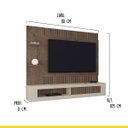 Ver imagem 3 de Painel Ripado para Tv até 65 Polegadas 183 X 109 Cm Estoril Mocaccino Off White - Clicklar