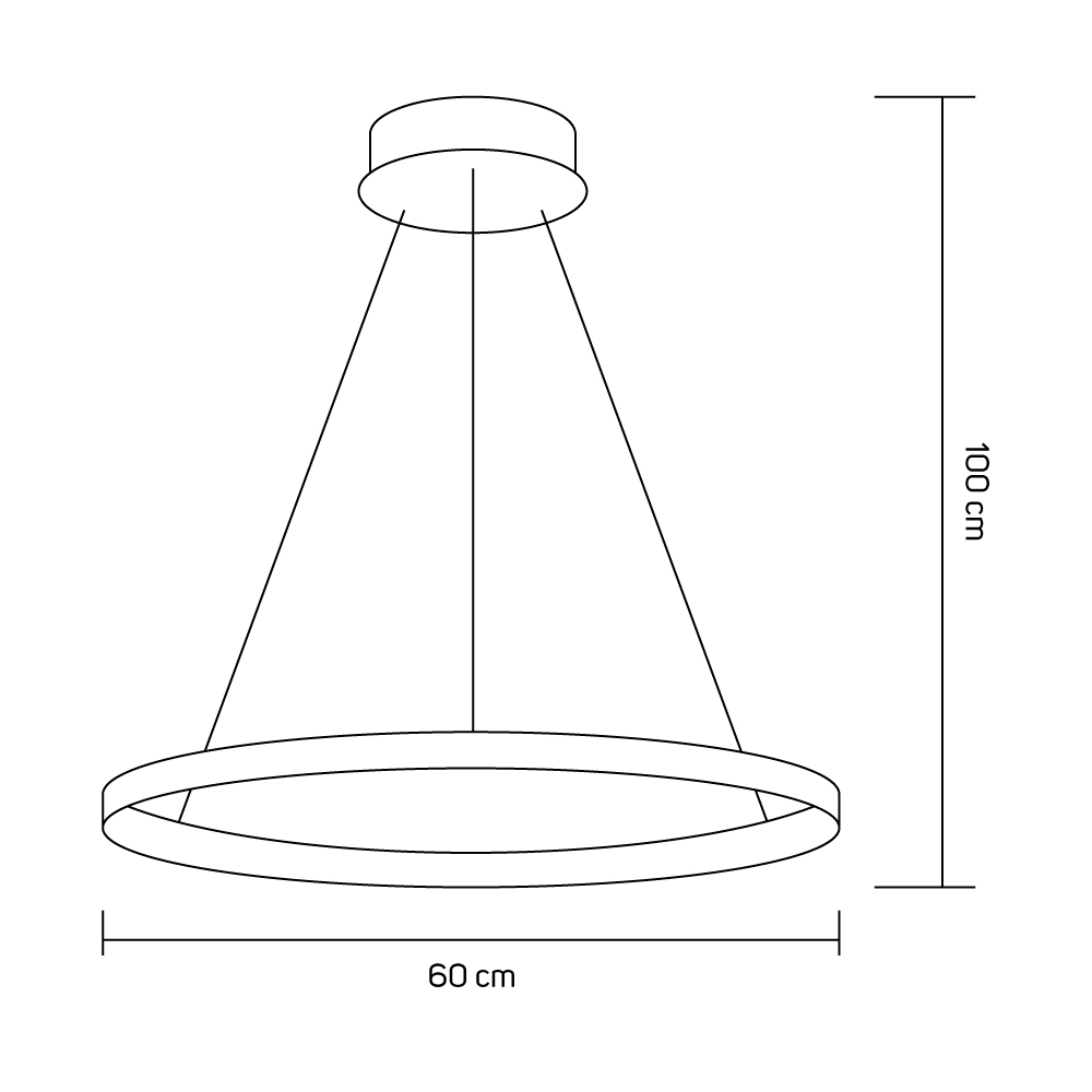 Lustre Led Moderno Luxuoso 1 Anel Ring 60cm 29w 6500k:preto - Luz Branca Fria 6500k - 4