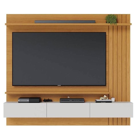 Painel para Tv Home Suspenso Juriti 1.8 Ripado Naturale Off White Matte - Colibri